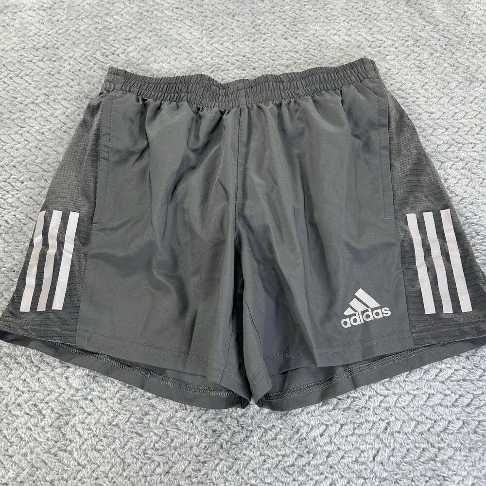 Adidas Own the Run Running Shorts Mens 5" Gray Regular Fit Size Medium